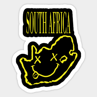 Vibrant South Africa x Eyes Happy Face: Unleash Your 90s Grunge Spirit! Sticker